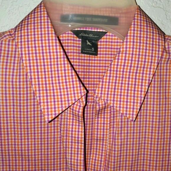 Eddie Bauer Travex Packable Plaid Button Down Outdoor Blouse Tank Top - Picture 3 of 5